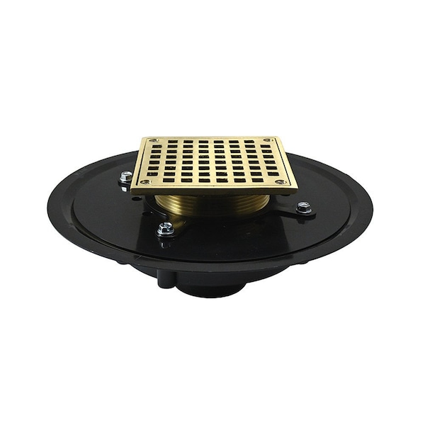 Jones Stephens 2in. Heavy Duty ABS Drain Base with 3-1/2in. Metal Spud and 5in. Nickel Bronze Strainer D51072 - main